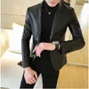 Herrenanzüge 2024 Brand Spring Slim Casual Jacket/Männliche Mode hochwertige Lederblazer/Mann Freizeitkleidung 4xl