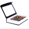 Bolsas de jóias 2x 72 anel Jóias Exibir caixa de armazenamento Bandeja Mostrar cooperamento de abstino de caixa preto com capa