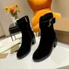 femmes Thomas designer luxe martin bottes sexy mode couleur unie lettres en cuir bottes décontractées côté plaqué or met en évidence les chaussures à plate-forme à talon épais