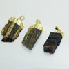 Colares pendentes grandes charme de pedra turmalina hematita homens negros pretos longos arremessos de jóias aleatórias penhoradas de júpiter druzoso geode masculino macho