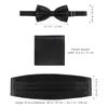 Bow Ties 3 PCS Bröllopskläder Tillbehör Män Picke Dress Pocket Men's Man Cummerbund