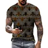 Herren-T-Shirts Sommer T-Shirt Lustige Bienen 3D-Druckhemd Street Persönlichkeit O-Neck kurzärmelig Hip-Hop Insekt hochwertige Kleidung