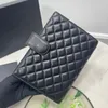 Caviar Leather Channel Notebook Credit Card Holder Case With Box Stor liten agenda omslagsbrev plånbok Designer Womens B Vattentät arbetsmöte Noter Kalender