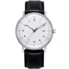 Wristwatches Bubble Mirror Pot Cover Stainless Steel Quartz Watch Bauhaus Style Simple Men's Male Wave Luxury