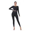 Roupa de ioga conjunto de 2 peças Women Workout Clothing Gym Yoga Set Fitness Sportswear Crop Crop Top Sports Bra Legendless Leggings Active Wear roupas de roupa 230820