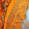 Ubranie etniczne Nigerian Oryginalna sukienka Bazin Dashiki Brocade Hafderey Basin Orange Mali Women Robe Wedding Party Sukienki 230818
