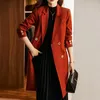 Dames Trench Coats Autumn Winter Long Women Coat Fashion Korean Streetwear Slim Cloak Casual Elegant Black Blazers Wind Breaker