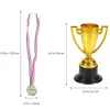 Diğer Etkinlik Partisi Malzemeleri 12 PCS Kupa Ödülü Madalyaları Plastik Altın Kupalar Küçük Mini Ödül Ödülleri 230818