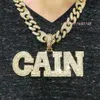 Gioielli hip hop ghiacciati collana oro placcata personalizzata buona ciondolo di lettere di diamanti musicali