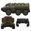 Diecast Model Six Wheel Drive Remote Controlled High speed Armored Vehicle Large Climbing Military Card Children s Toy Car 230818