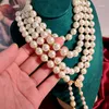 Pendentif Colliers Milieu Cour Blanc Perle De Verre Perlé Long Cou Frange Chandail Chaîne Collier Femme