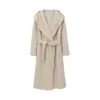 Damenjacken Frauen Mode Cashmere Cashmere Hoodie Mantel Elegantes Festkettenschnüre warme Langmantelmarke High Grade 230818
