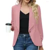 Women garnits kobiet Coat Chic Professional Business Single Button Długie rękawy w połowie długości do pracy w biurze formalny kolor stały kolor