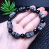 Strand 1 PC Natural Stone Silver Obsidian Pixiu Armband Mythical Animal Pärlor Crystal Quartz Fashion Jewelry Gift for Men Women