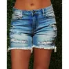 Frauen Jeans 2023 Mode durchbohrte Quasten High Elastic Denim Shorts Super Street Ripped High Taisted Hosen