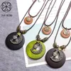 Pendentif Colliers Longues Chaînes VIntage Amour Et Lune Suspension Collares Collier Goth Bijoux Pendentifs Modernes Mode Coréenne En Bois