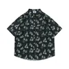 Men's Casual Shirts Full Printed Lazy Short-Sleeved Shirt Summer Graffiti Lining Neutral Loose Plus Size Ins Fashion