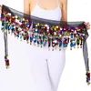 Belts Belly Dance Costume midjebälte Chiffion Scarf med blingbling paljetter Stage Dancing visar Dropship