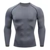 Men's T Shirts Sweat Jogging T-shirt Tights Fitness Top Base Layer Long Sleeve Compression MMA Tactics Tops&Tees Rashgard Male Clothing