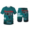 Ruos masculinos Conjunto 3D PRAIA PRAIA PRAIA T-shirt Sports Sports SPORTS SPOLOVER DE MANAVA CURTA PLUSTA TAMANHO S-6XL