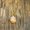 Pendant Necklaces NM24633 Yellow Healing Crystal Raw Citrine Point Necklace November Birthstone 24K Gold Color