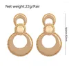 Boucles d'oreilles pendantes bohême couleur or placage cercle rond lié grande goutte pour femmes fille bureau dame cadeau accessoire de Sculpture moderne