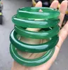 Bileklik Sertifika Gönder Doğal Yeşil Yeşim Kadınlar Gerçek Myanmar Jadeite Takı A Jades Taş Yuvarlak Bangles Muska Bilezikleri