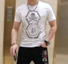 S-6XL anime t-shirt män grafiska strass hög kvalitet sommar mode heta borr t-shirts streetwear herrkläder