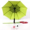 Paraplyer Färgglada solskyddsmedel Paraply Lång hand med fläkt och spray soligt regnigt