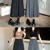 Skirts een lijn dames casual mode kleding streetwear allemaal match y2k esthetische harajuku hoge taille vrouwelijke vouwen roze ins rok