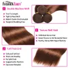 Chokladbrunt mänskligt hårbuntar 4# Brasiliansk hårvävbuntar raka buntar som inte är remy människolängsförlängning