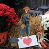 Objets décoratifs Figurines Halloween Rock Chanteur Crâne Statue Glowing Banjo Squelettes Animés Pour Maison Hantée Jardin Porte Patio Cimetière Décoration 230818