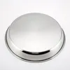 Platen roestvrij staal niet-magnetische platte ronde plaat draagbare schotel fruit cake bakpan (24 cm zilver)