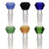 Neuer Stil Buntes Glas Raucher Bubbler 14mm 18 mm männliches Gelenk Trockener Kräuter Tabakfilter Schüssel Öl Rigs Wasserpfahl Bong Downstamm Zigarettenhalter DHL