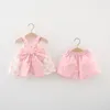 Kleidung Sets Baby Girl Clothes Sommer 2023 Modekindanzüge Bogenpunkte Style Cotton Kids Kleinkind 0-4 Jahre Kinderanzug