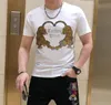 S-6XL Anime T-shirt Erkekler Grafik Rhinestones Yüksek Kaliteli Yaz Moda Sıcak Matkap Tişörtleri Sokak Giyim Erkek Giyim 01