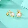 Boucles d'oreilles à tige Dainty perle d'eau douce naturelle 925 en argent Sterling pour les femmes Piercing Vintage bijoux cadeau d'anniversaire
