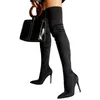 Bottes Taille 43 Sexy Over the Knee Boots Femmes High Heels Boots Longs Messeurs CHEMP HAUT HIVER FAUX SUEDE SLIM POINTE