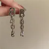 Nouveau haute qualité lettre B chaîne boucles d'oreilles pour femmes hommes à la mode élégant Design coréen couleur argent déclaration boucles d'oreilles bijoux