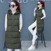 Women's Vests Long Down Vest Women Outerwear Winter Cotton Fashion Female Sleeveless Hooded Heated Hood Casual Warm Clothes