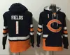 Chicago''Bears''Men 1 Justin Fields 52 Khalil Mack 34 Walter Payton 10 Chase Claypool Custom Black Ageless Must-Have Lace-Up Pullover Hoodie