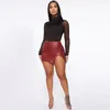 Skirts Fashion Sexy Womens Bodycon Dress Leather Nightclubs Hip Slit Skirt Casual Women's Dresses Slim High-waisted Club Mini