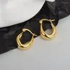 Hoop Earrings NBNB France Style Wide For Women Gold Color Trendy Girl Piercing Jewelry Female Accessories Gift