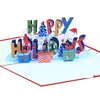 3D Happy Holidays kort julgran handgjorda kirigami origami gratulationskort festliga parti välsigne leveranser