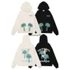 1JNS herrtröjor tröjor 23SS trendiga Rhude Beach Coconut Tree Beauty Print Hip-Hop Unisex Casual Loose Hooded tröja