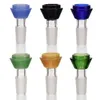 Neuer Stil Buntes Glas Raucher Bubbler 14mm 18 mm männliches Gelenk Trockener Kräuter Tabakfilter Schüssel Öl Rigs Wasserpfahl Bong Downstamm Zigarettenhalter DHL