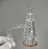 Pagoda Tower Shape Quartz Banger Set Cap Dab mather 흡연 파이프 필터 팁 테스터 튜브 유리 물 담즙 액세서리