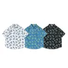 Men's Casual Shirts Full Printed Lazy Short-Sleeved Shirt Summer Graffiti Lining Neutral Loose Plus Size Ins Fashion