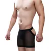 Onderbroek Sport Temptation Perspectief Mesh Ice Silk Sexy Hip Exposed Backness Heren Boxer Shorts U Zak Jockstrap Gay Pride Clothing