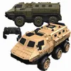 Diecast Model Six Wheel Drive Remote Controlled High speed Armored Vehicle Large Climbing Military Card Children s Toy Car 230818